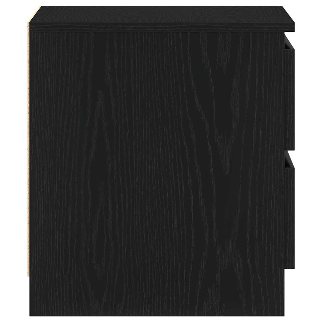 Armario de Noche con cajón 2 pcs Roble Negro 50 x 40 x 43,5 cm