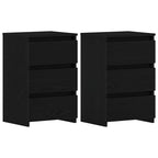 Armario de Noche con cajón 2 pcs Roble Negro 40 x 35 x 62,5 cm