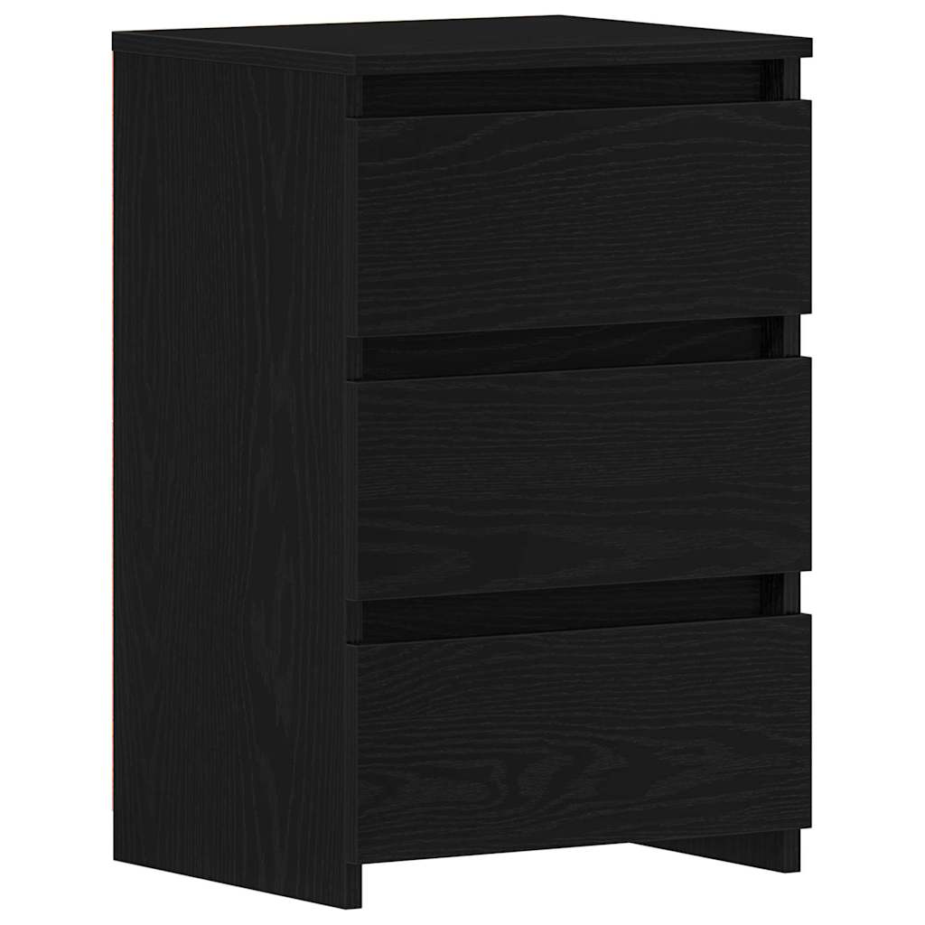 Armario de Noche con cajón 2 pcs Roble Negro 40 x 35 x 62,5 cm