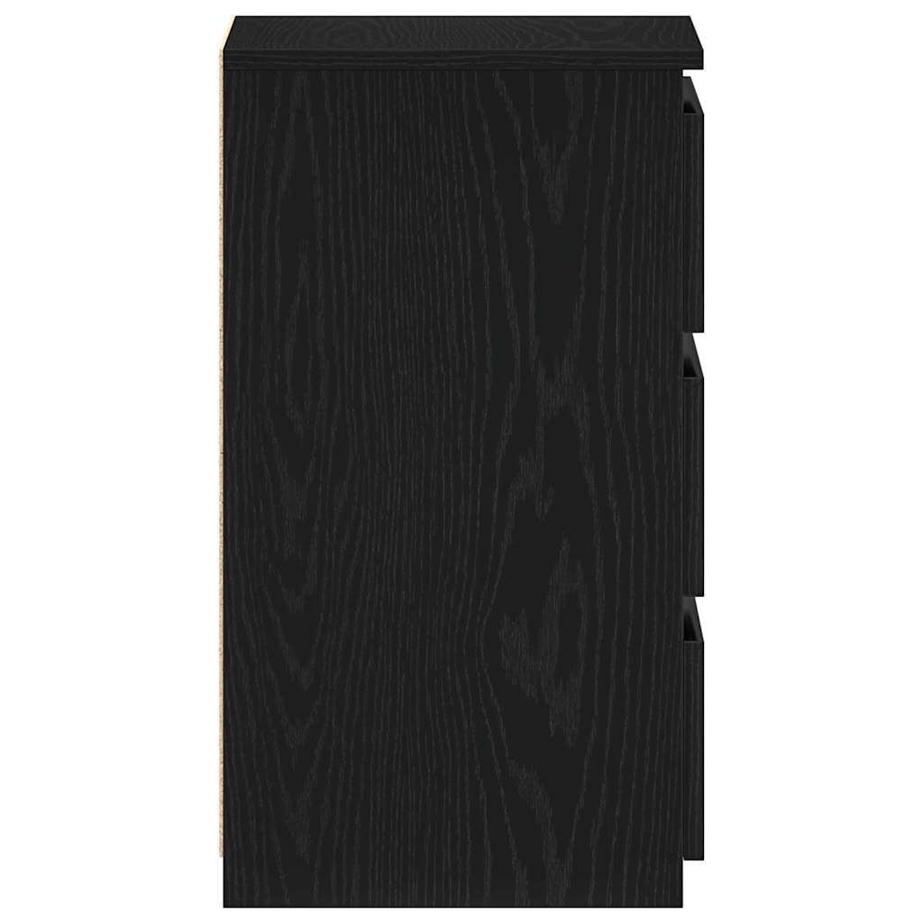Armario de Noche con cajón 2 pcs Roble Negro 40 x 35 x 62,5 cm