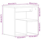 Armario de Noche 2 pcs Roble Negro 40 x 30 x 40 cm
