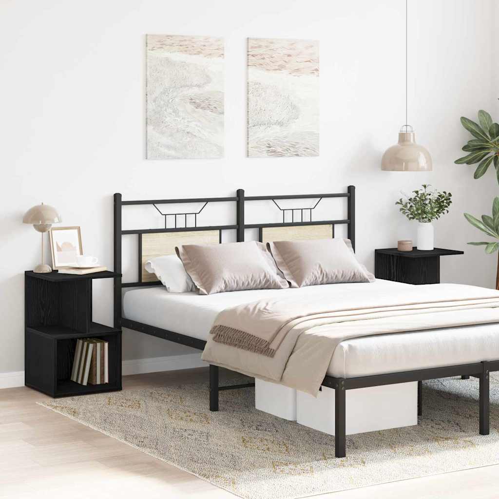Armario de Noche 2 pcs Roble Negro 35 x 35 x 55 cm