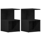 Armario de Noche 2 pcs Roble Negro 35 x 35 x 55 cm