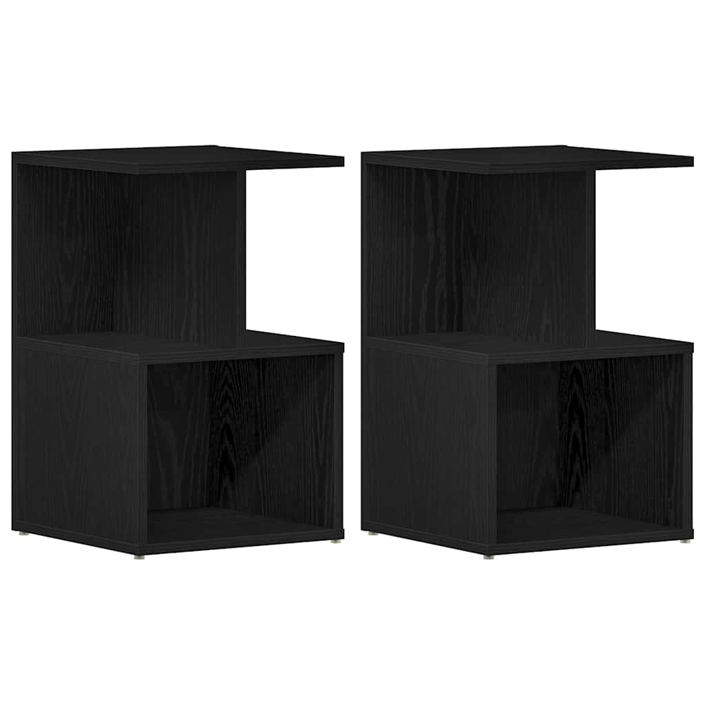 Armario de Noche 2 pcs Roble Negro 35 x 35 x 55 cm