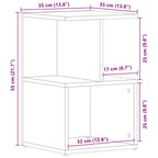 Armario de Noche 2 pcs Roble Negro 35 x 35 x 55 cm