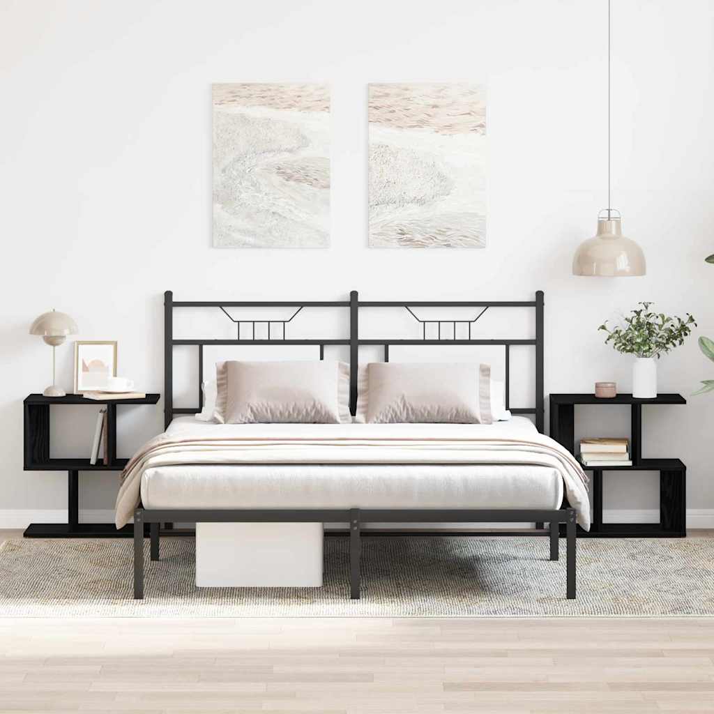Armario de Noche 2 pcs Roble Negro 50 x 30 x 51,5 cm