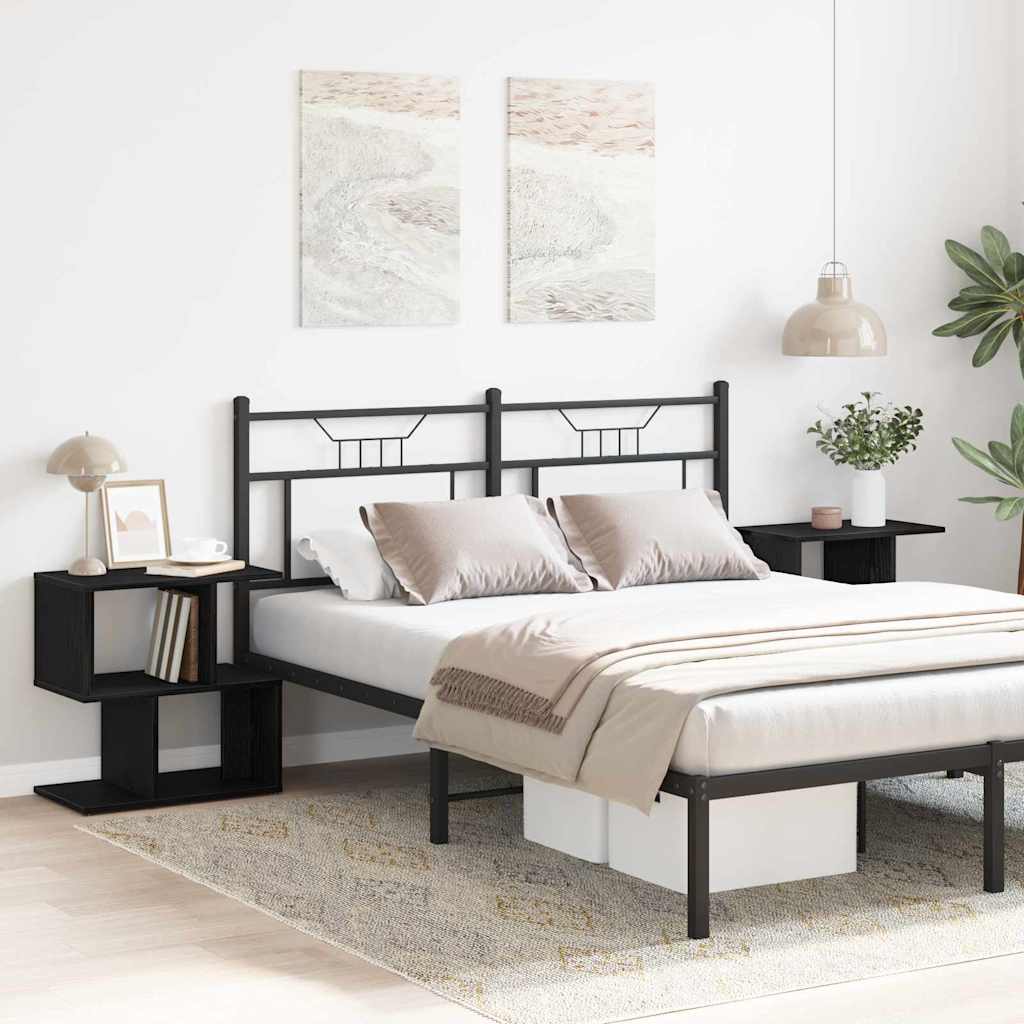 Armario de Noche 2 pcs Roble Negro 50 x 30 x 51,5 cm