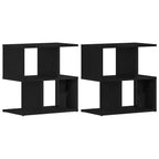 Armario de Noche 2 pcs Roble Negro 50 x 30 x 51,5 cm