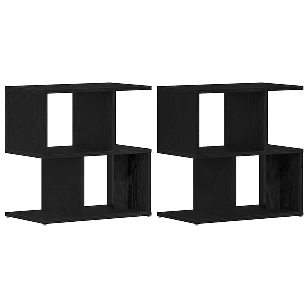 Armario de Noche 2 pcs Roble Negro 50 x 30 x 51,5 cm