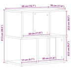 Armario de Noche 2 pcs Roble Negro 50 x 30 x 51,5 cm