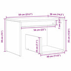 Mesa lateral Roble Negro 59 x 36 x 38 cm Madera de ingeniería