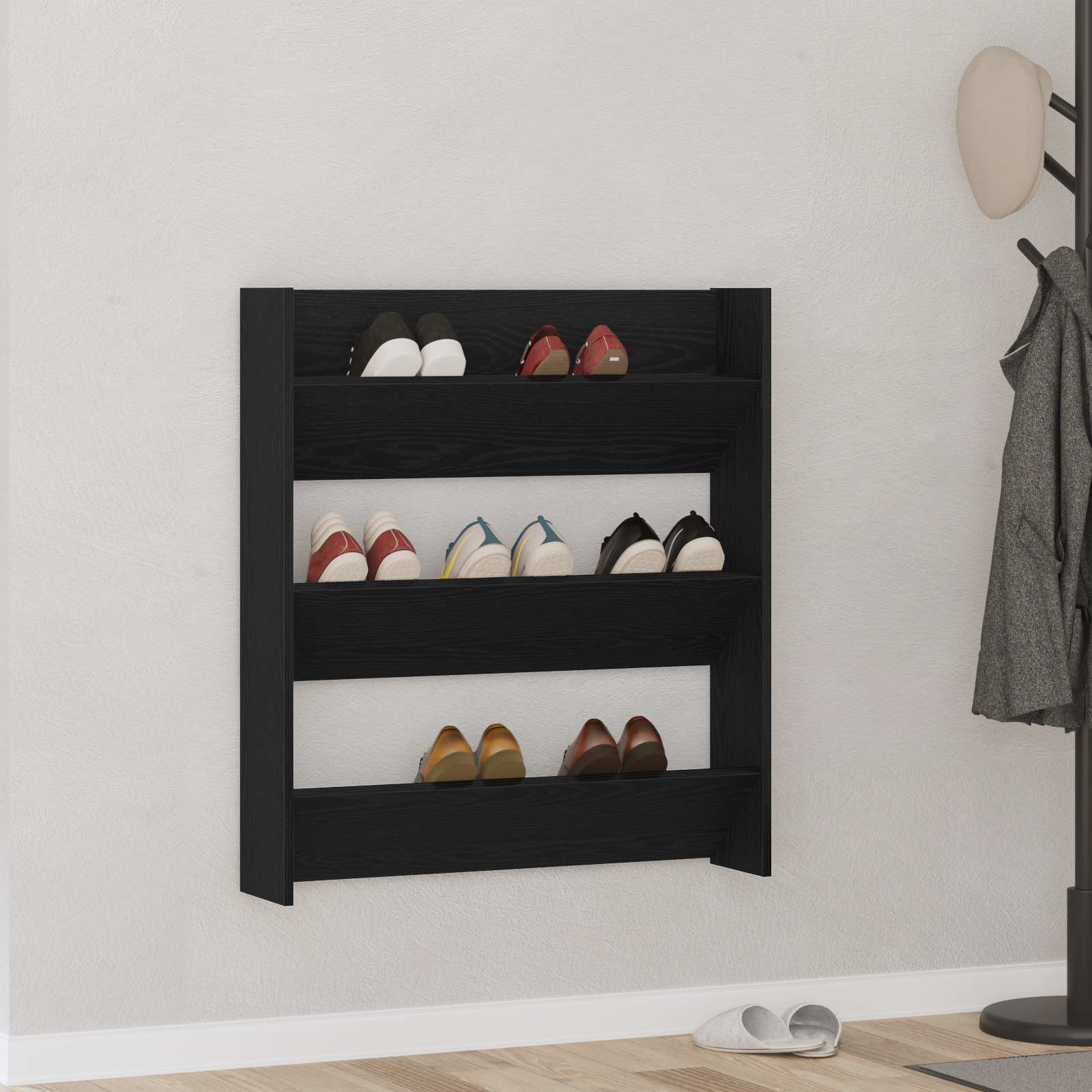 Armario Zapatero 2 pcs Madera envejecida 80 x 18 x 60 cm