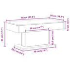 Mesa de Café Roble Negro 96 x 50 x 45 cm Madera de ingeniería