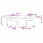 Mesa de Café Roble Negro 90 x 90 x 28 cm Madera de ingeniería