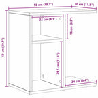 Mesa lateral Roble Negro 50 x 30 x 50 cm Madera de ingeniería