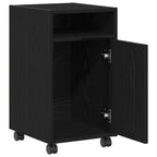 Gabinete lateral con ruedas Roble Negro 33 x 38 x 60 cm