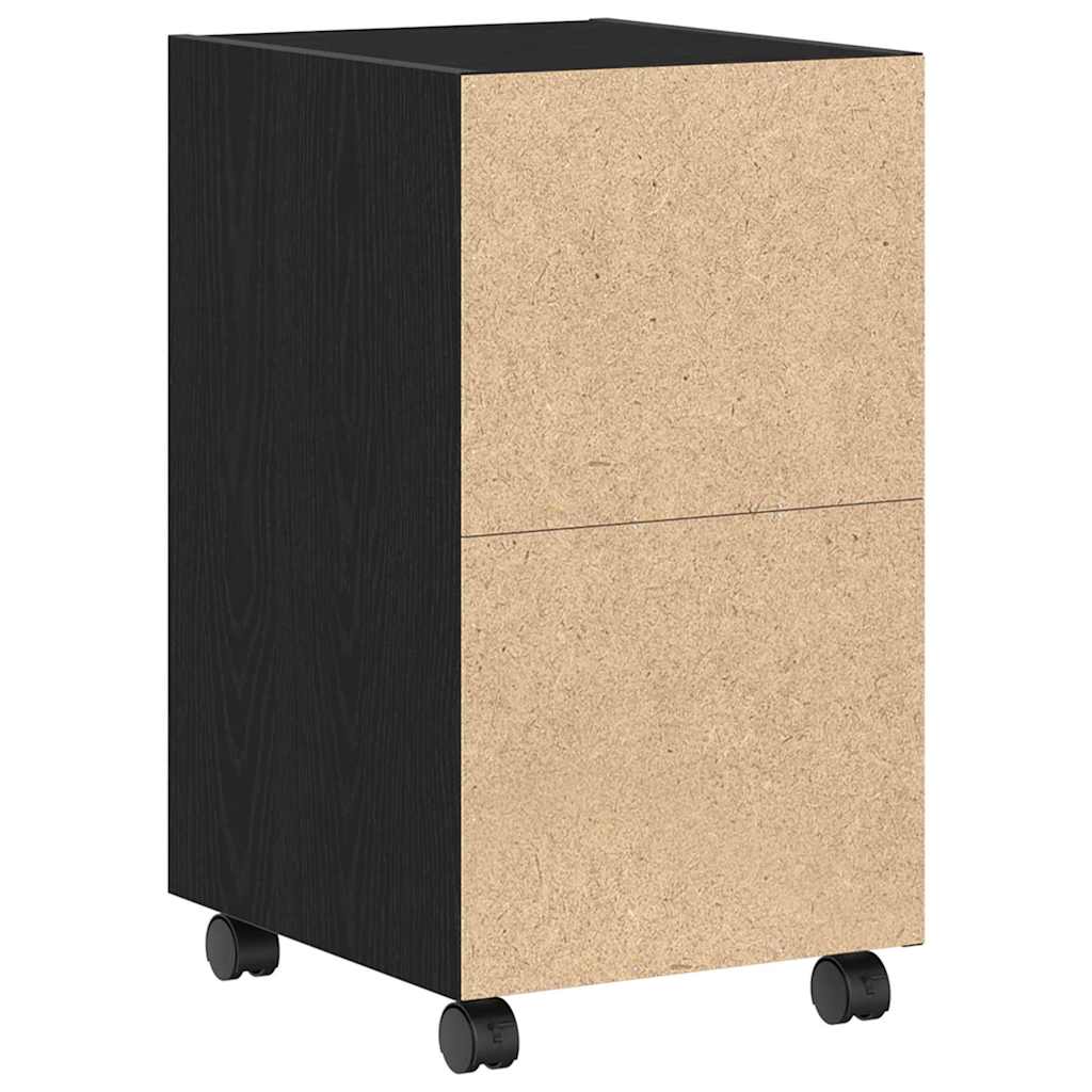 Gabinete lateral con ruedas Roble Negro 33 x 38 x 60 cm