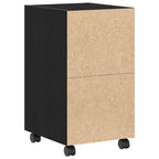 Gabinete lateral con ruedas Roble Negro 33 x 38 x 60 cm