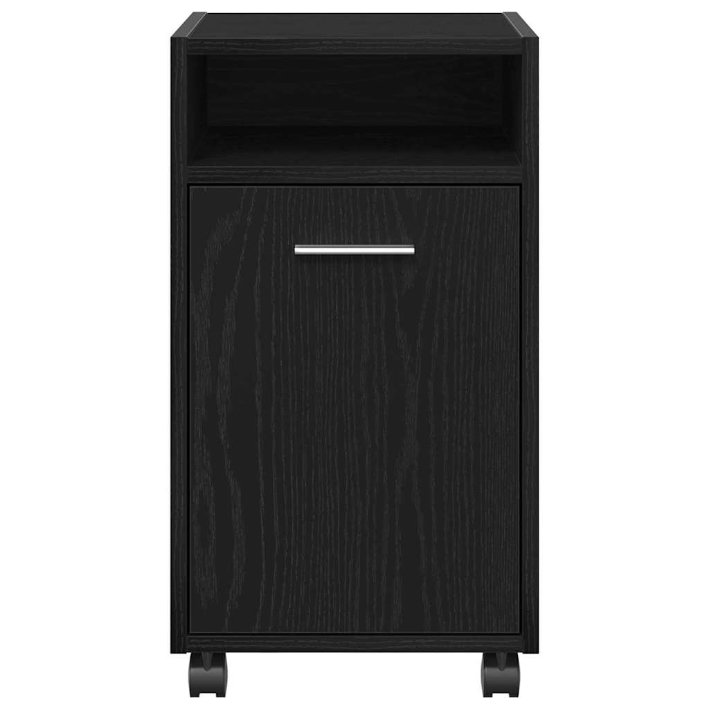 Gabinete lateral con ruedas Roble Negro 33 x 38 x 60 cm
