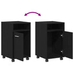 Gabinete lateral con ruedas Roble Negro 33 x 38 x 60 cm