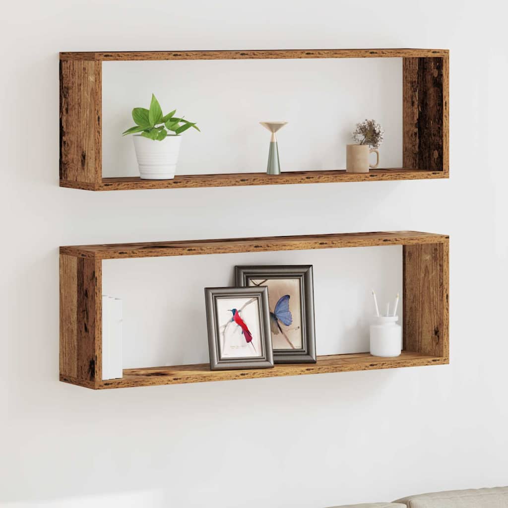 Estanterías de pared 2 pcs Gris Sonoma 26 x 15 x 26 cm