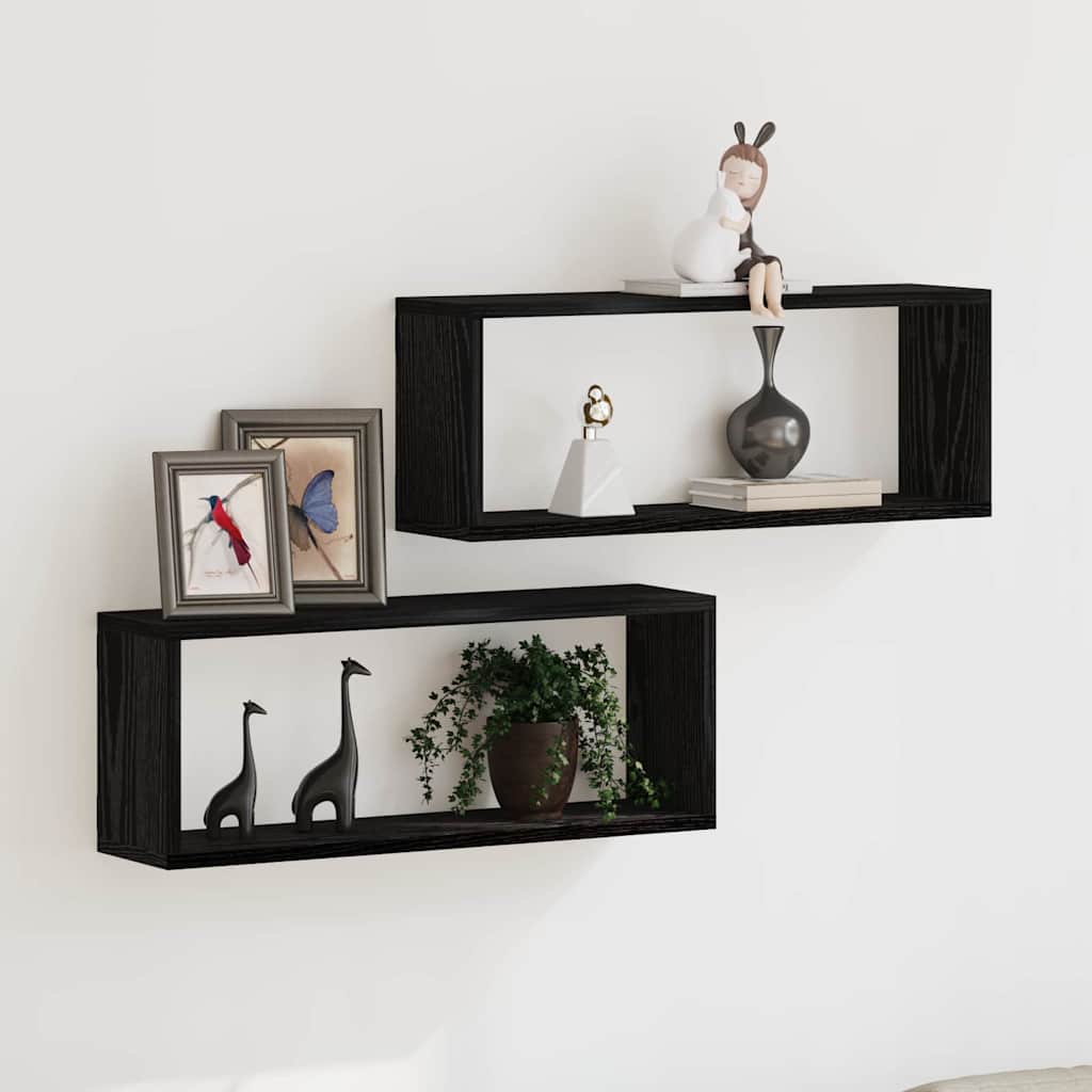 Estanterías de pared 2 pcs Gris Sonoma 26 x 15 x 26 cm