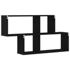 Estante de pared con estante Roble Negro 76 x 15 x 53 cm