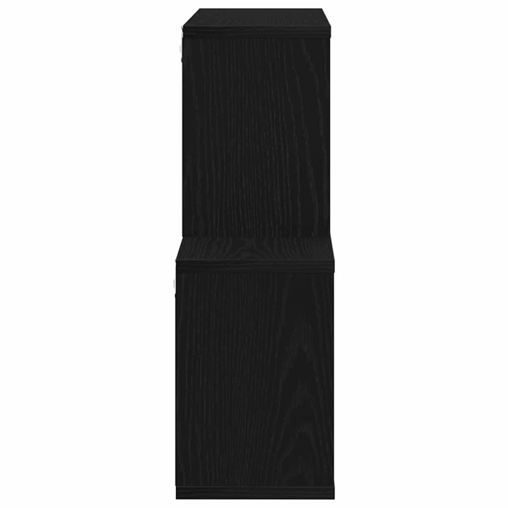 Estante de pared con estante Roble Negro 76 x 15 x 53 cm