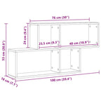 Estante de pared con estante Roble Negro 76 x 15 x 53 cm