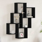 Estante de pared con estante Roble Negro 78 x 15 x 93 cm