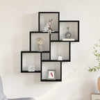 Estante de pared con estante Roble Negro 78 x 15 x 93 cm