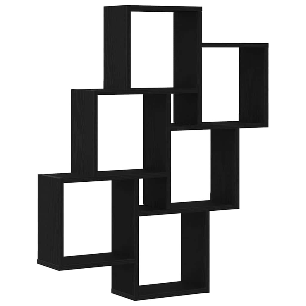 Estante de pared con estante Roble Negro 78 x 15 x 93 cm