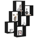 Estante de pared con estante Roble Negro 78 x 15 x 93 cm