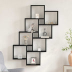 Estante de pared con estante Roble Negro 90 x 15 x 119,5 cm