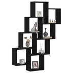 Estante de pared con estante Roble Negro 90 x 15 x 119,5 cm