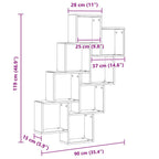 Estante de pared con estante Roble Negro 90 x 15 x 119,5 cm
