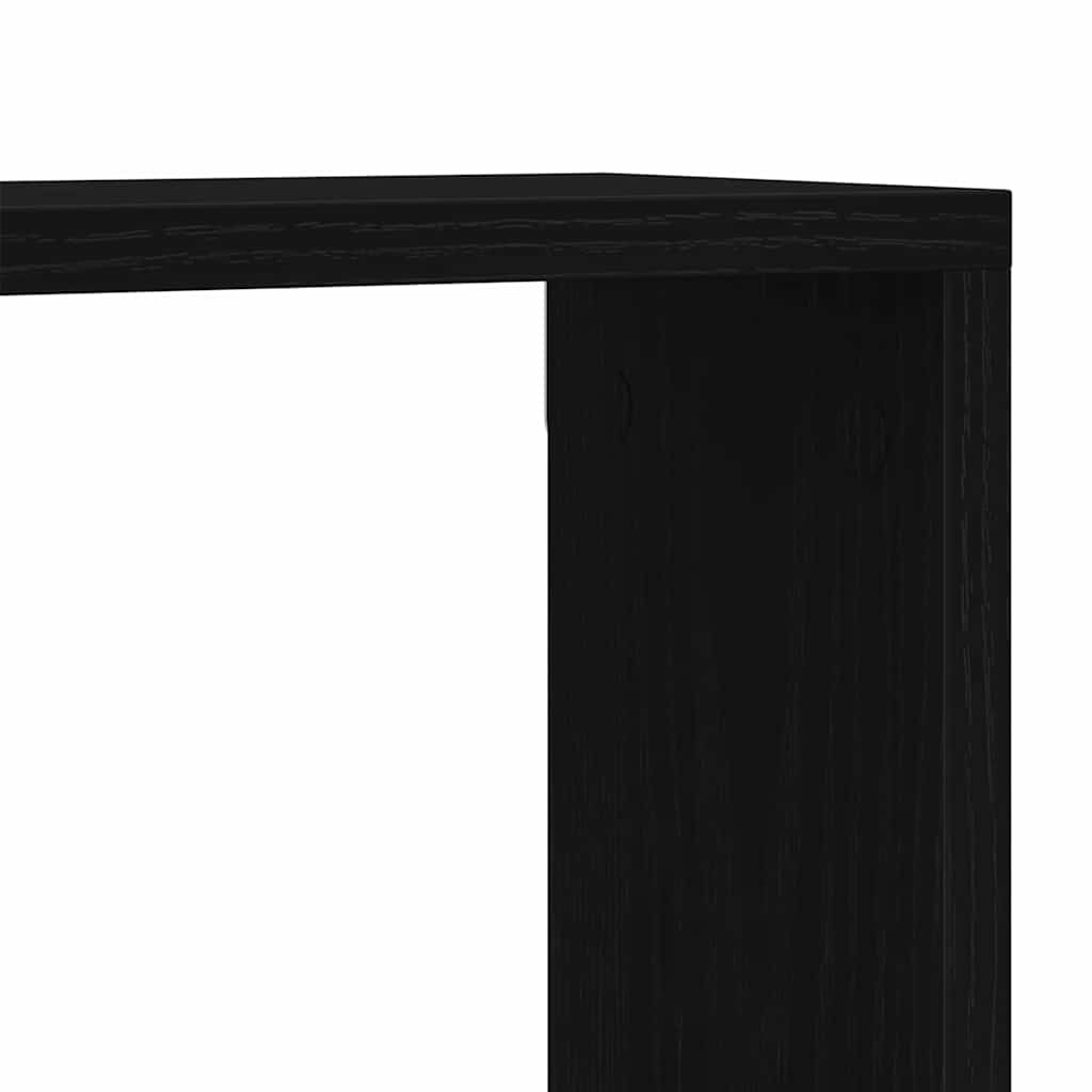 Estante de pared con estante 2 pcs Roble Negro 50 x 15 x 85 cm