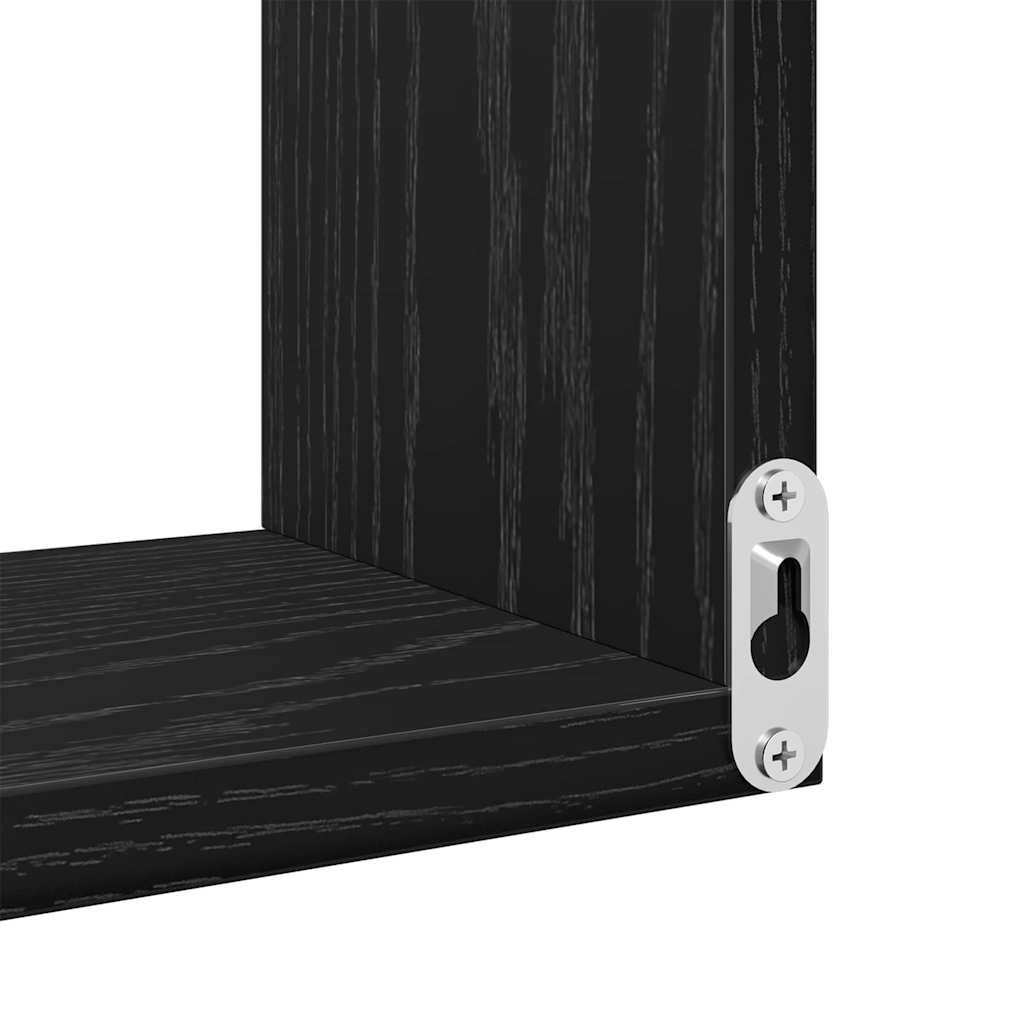 Estante de pared 2 pcs Roble Negro 40 x 40 x 49,5 cm