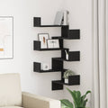 Estante de pared 2 pcs Roble Negro 40 x 40 x 49,5 cm