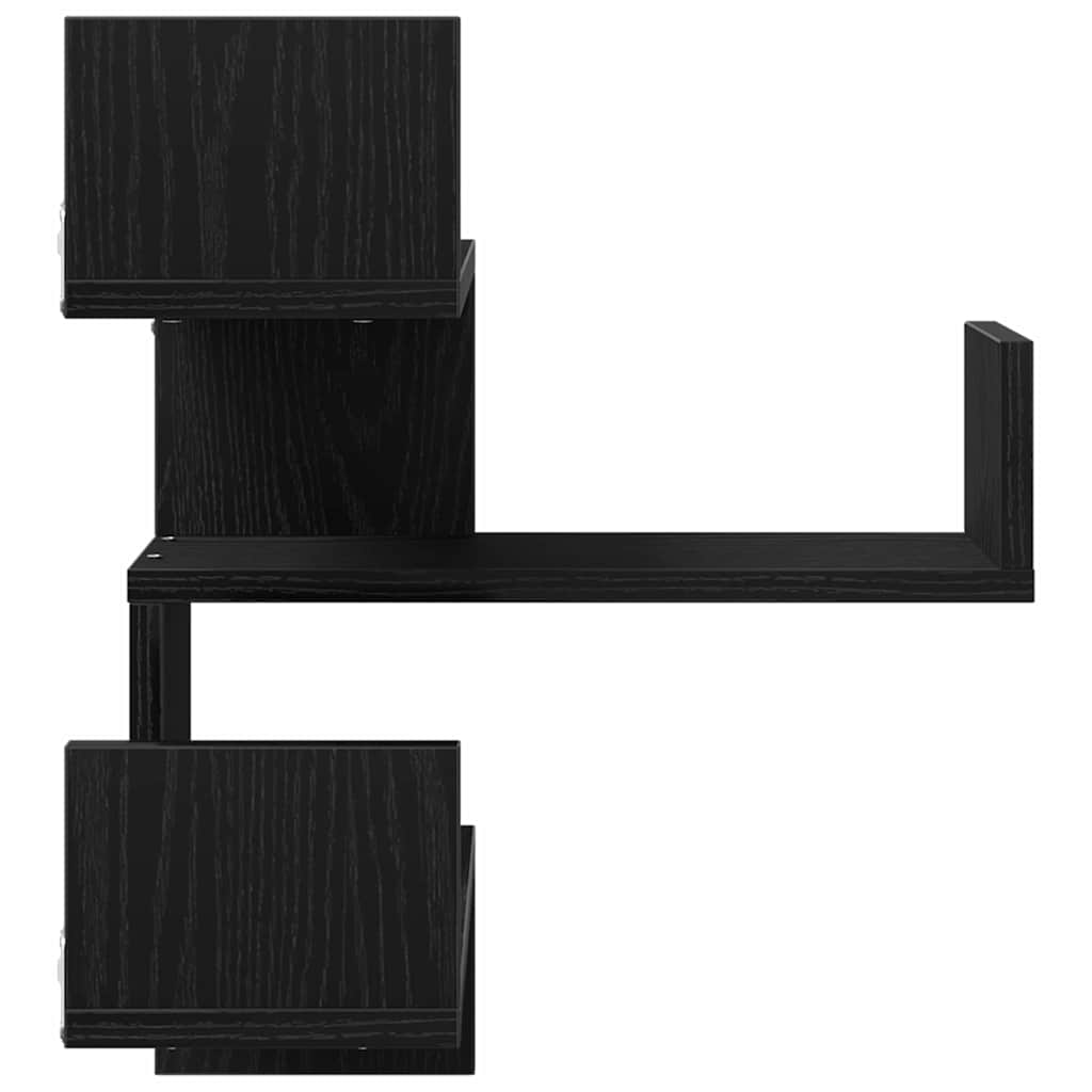 Estante de pared 2 pcs Roble Negro 40 x 40 x 49,5 cm