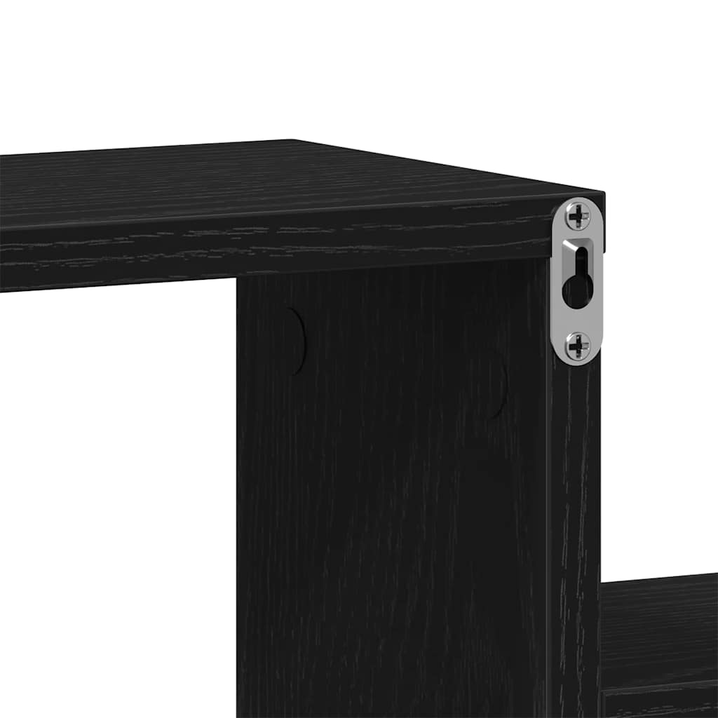Estante de pared con estante Roble Negro 80 x 15 x 78,5 cm