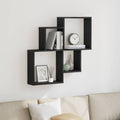 Estante de pared con estante Roble Negro 80 x 15 x 78,5 cm