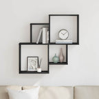 Estante de pared con estante Roble Negro 80 x 15 x 78,5 cm