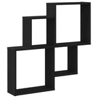 Estante de pared con estante Roble Negro 80 x 15 x 78,5 cm