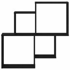 Estante de pared con estante Roble Negro 80 x 15 x 78,5 cm