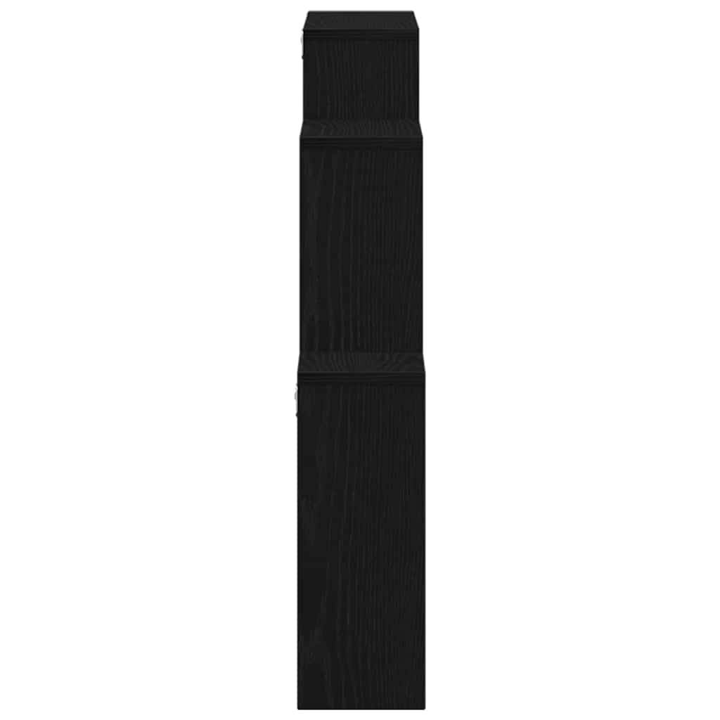Estante de pared con estante Roble Negro 80 x 15 x 78,5 cm