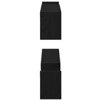 Estante de pared con estante 2 pcs Roble Negro 100 x 15 x 20 cm