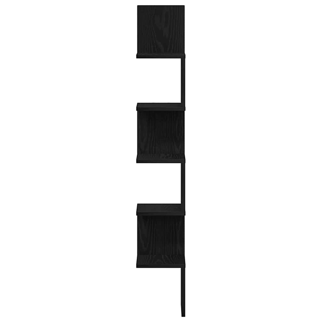 Estante esquinero con estante Roble Negro 20 x 20 x 127,5 cm