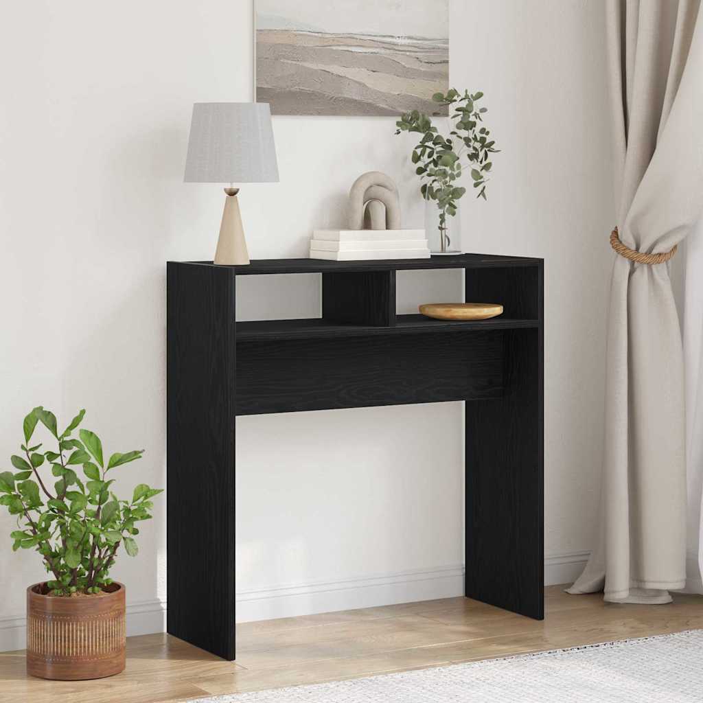 Console Table Black oak 105 x 30 x 80 cm Plywood