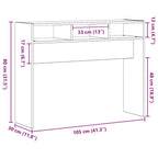 Mesa Consola Roble negro 105 x 30 x 80 cm Madera contrachapada